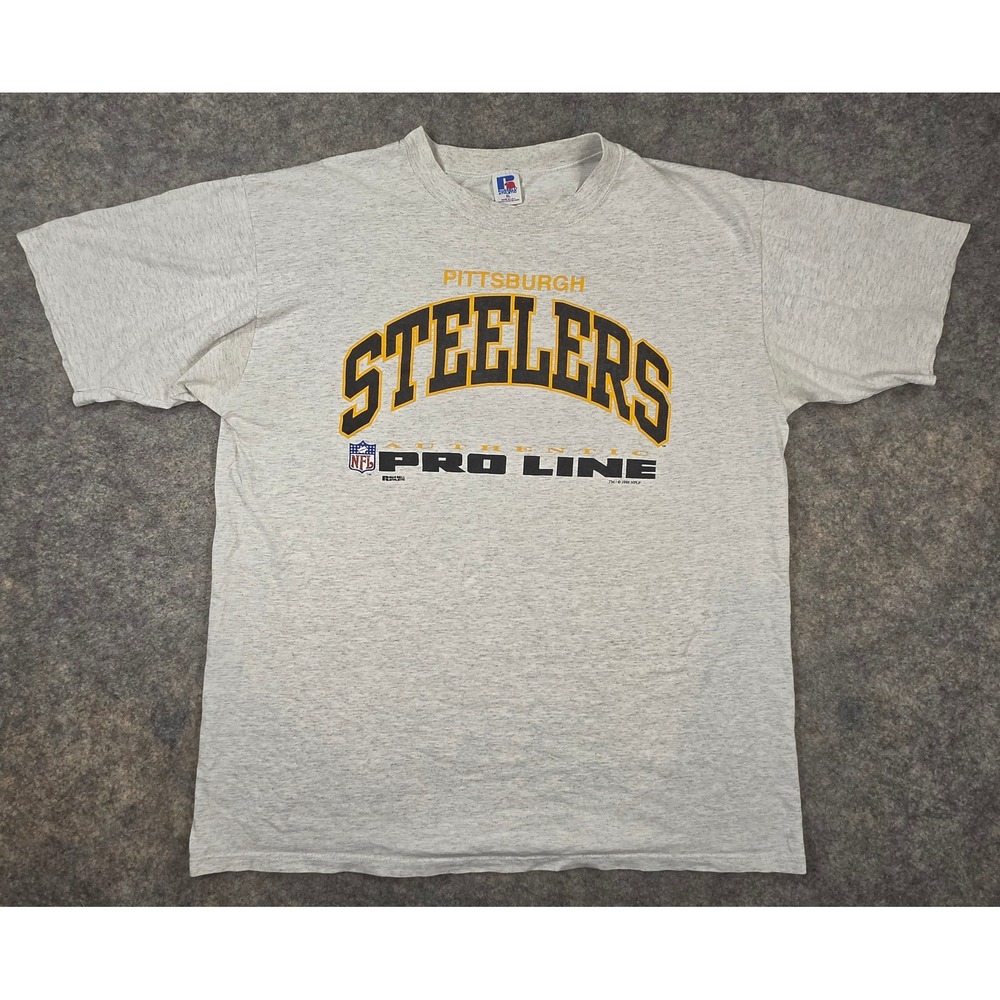 Vintage 1995 Russell Athletic Pittsburgh Steelers Pro Line T-Shirt Men XL Gray